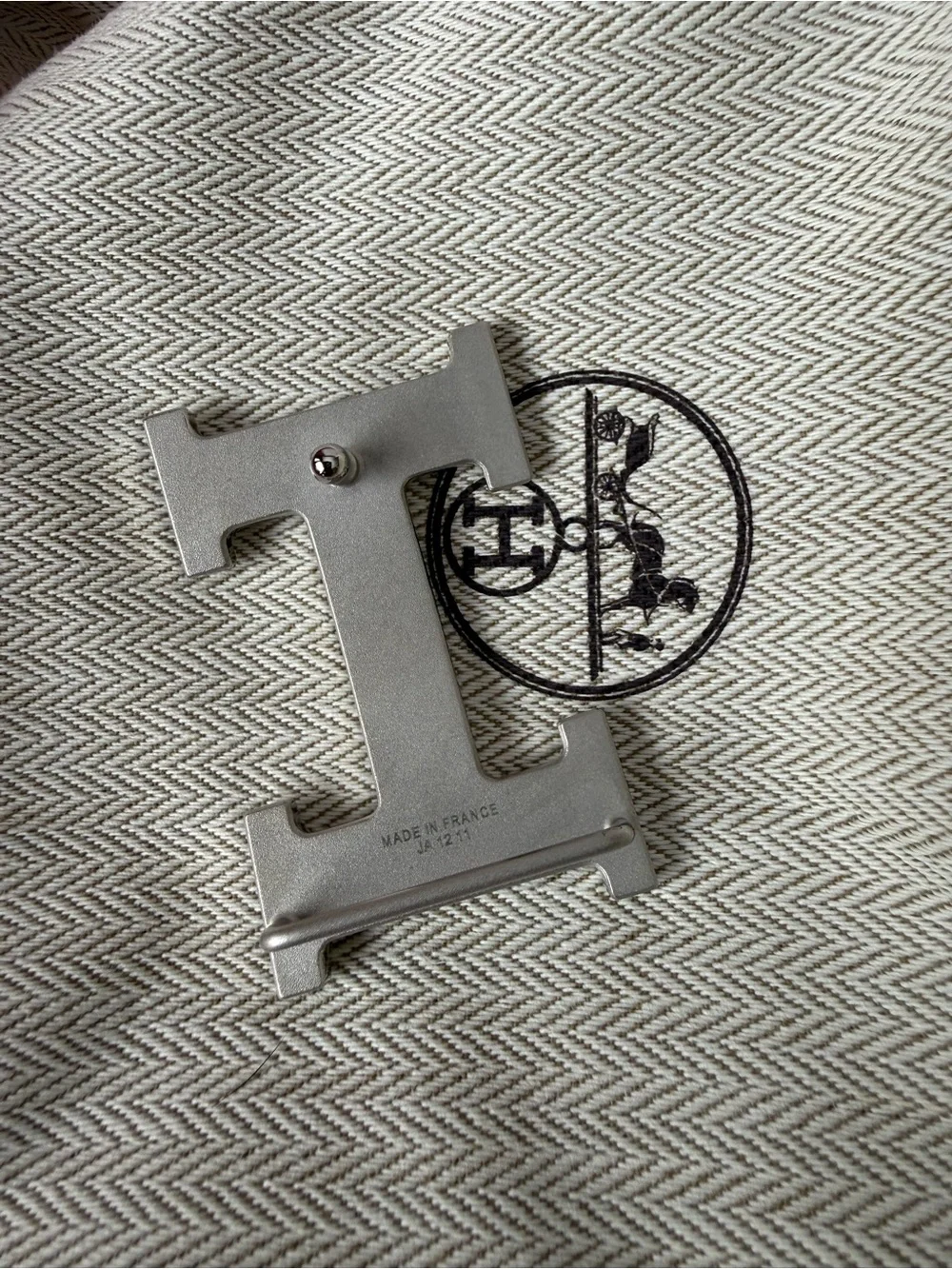 Hermes Reversible Black and Tan Leather Belt with Silver H Buckle